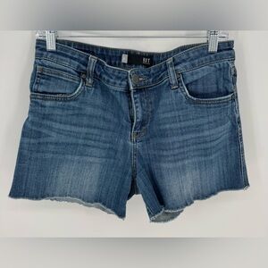 KUT Women's Gidget Mid Rise Fray Jean Shorts